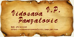 Vidosava Panzalović vizit kartica